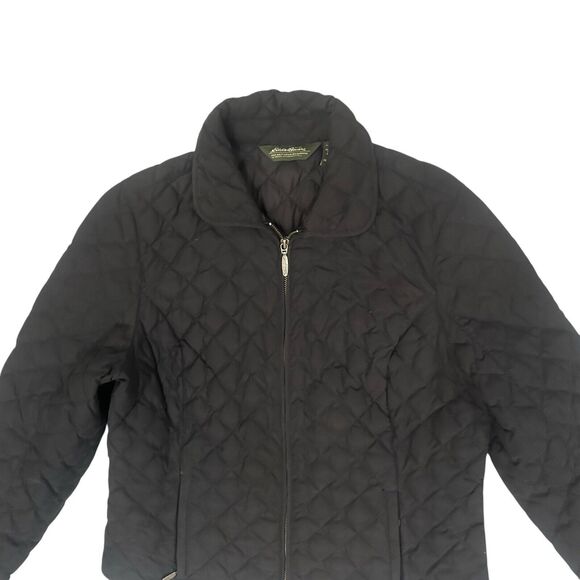 Eddie Bauer 650 Fill Power Premium Goose Down Black Jacket Women’s M Quilted - Picture 4 of 12